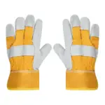 DOUBLE PALM  LEATHER GLOVES (YELLOW-WHITE)